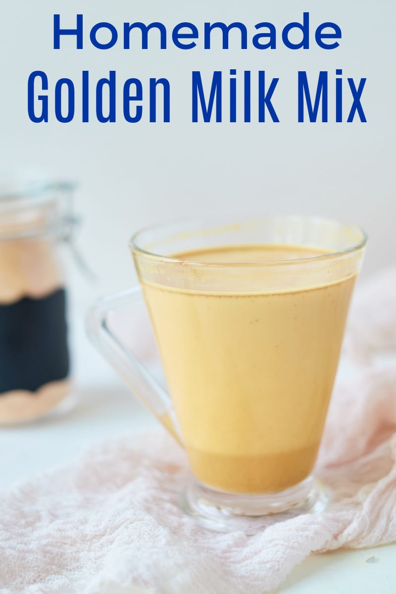 glass mug of golden turmeric milk