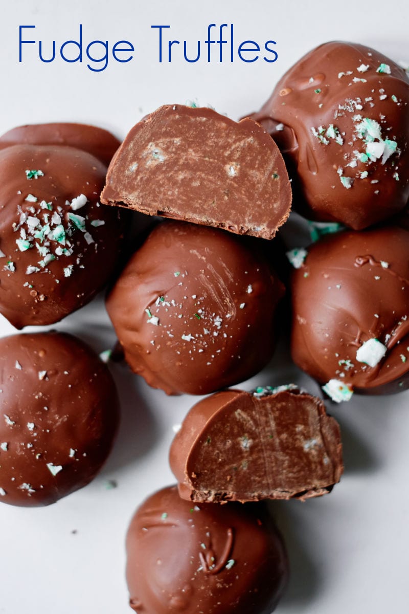 Peppermint Fudge Truffles Recipe #fudge #truffles