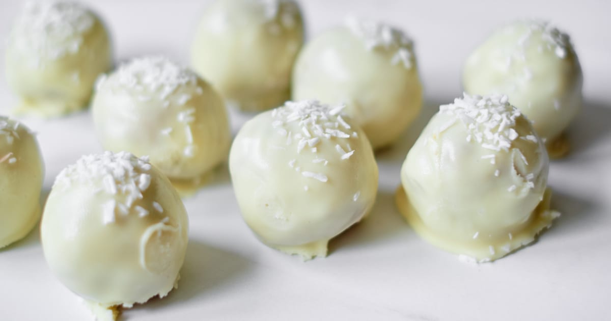 white chocolate coconut truffles