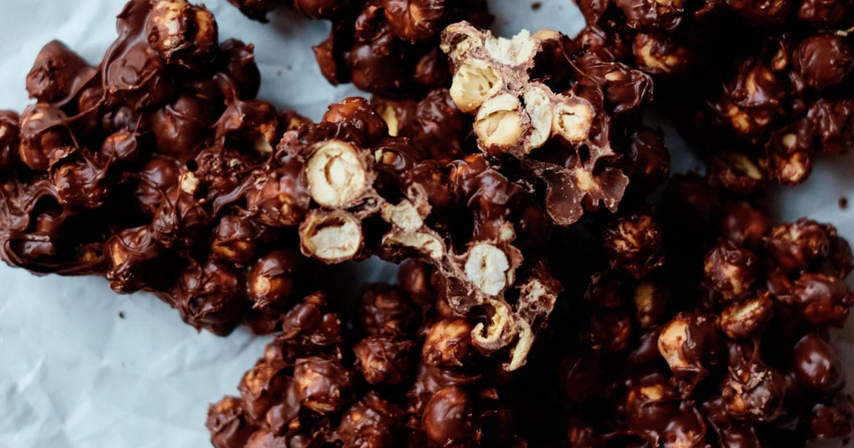 chickpea chocolates on parchment