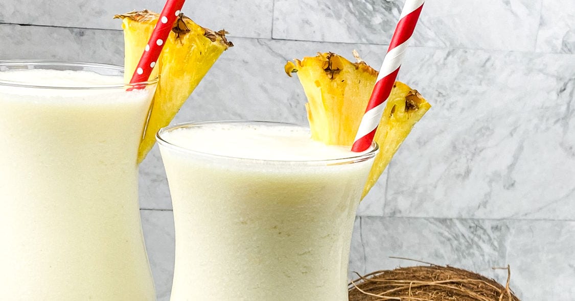 frozen pina colada cocktails