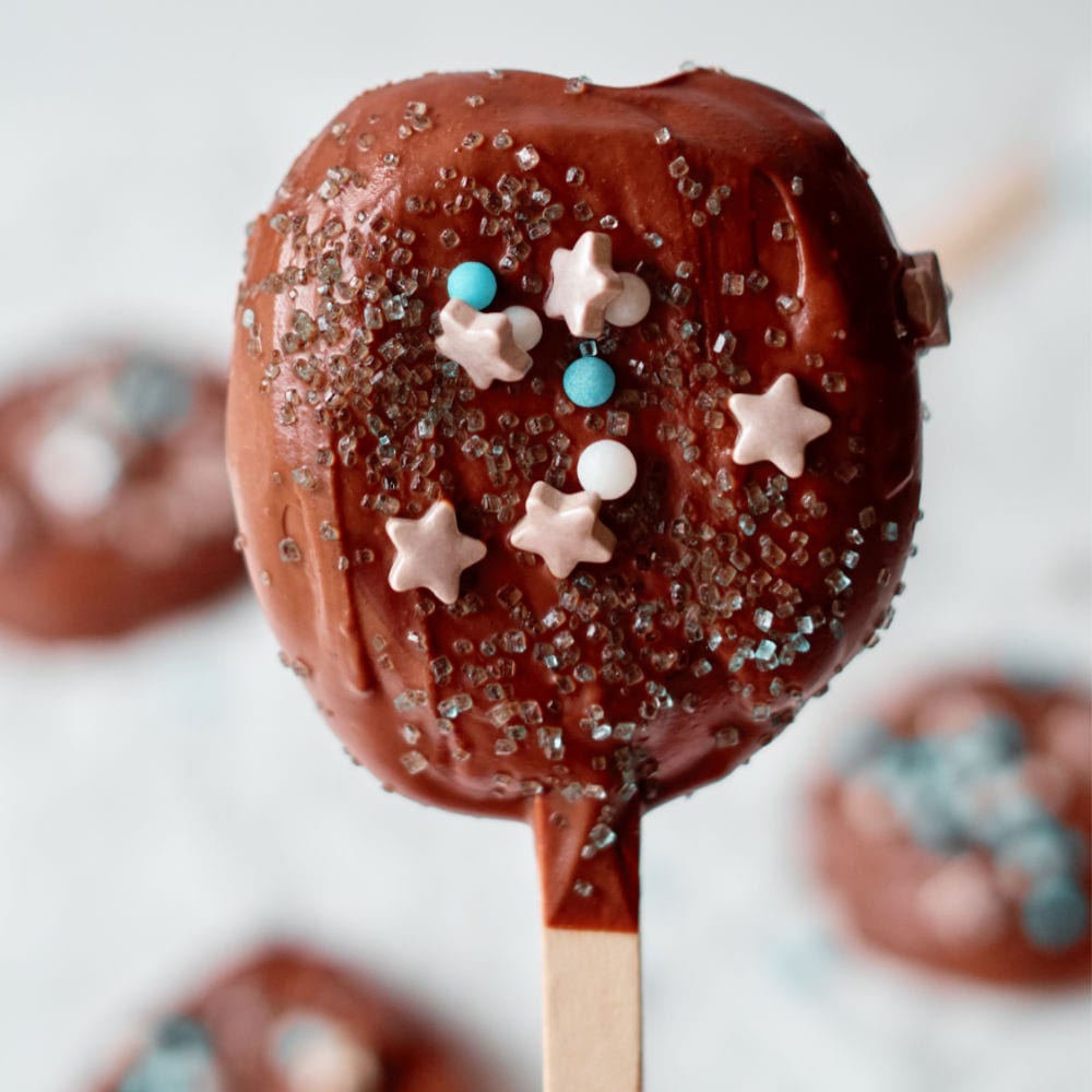 chocolate dipped apple pops