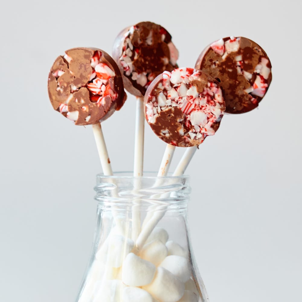 chocolate peppermint lollipops