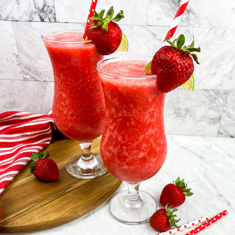  two frozen strawberry daiquiris