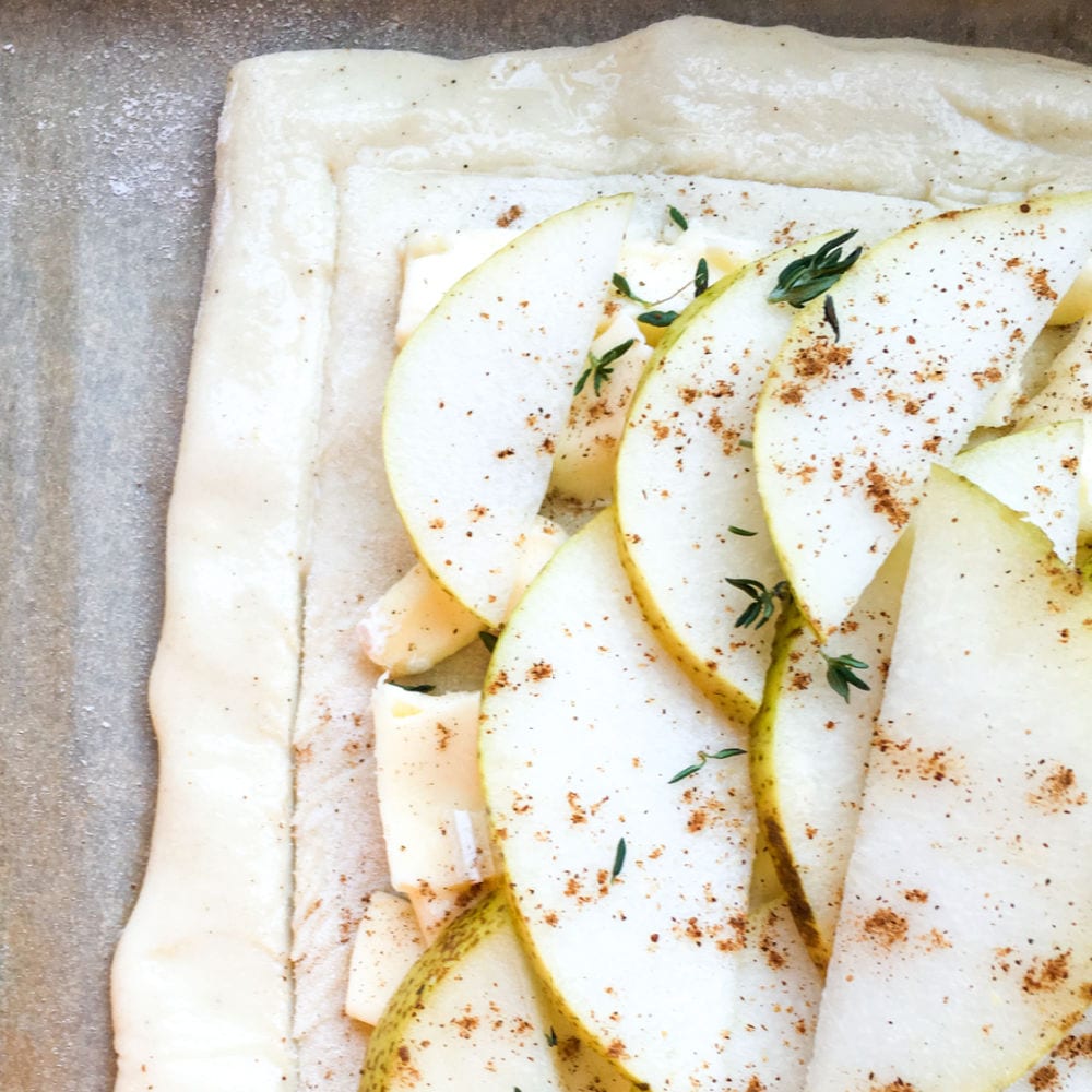 making a pear puff pastry