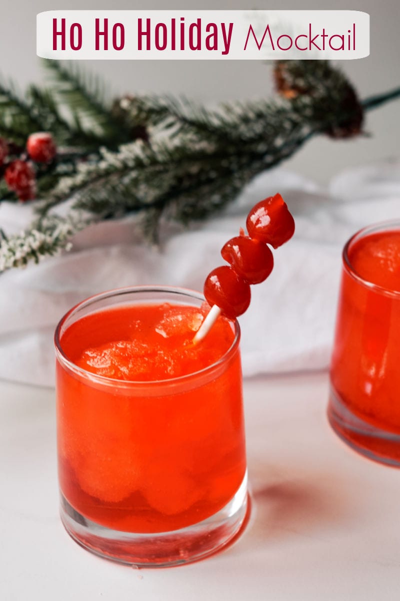 Ho Ho Holiday Cherry Slush Mocktail Recipe #mocktail #holidaymocktail