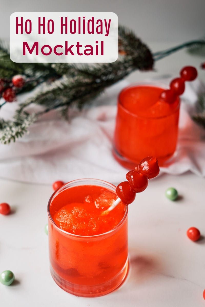Ho Ho Holiday Cherry Slush Mocktail Recipe #mocktail #holidaymocktail