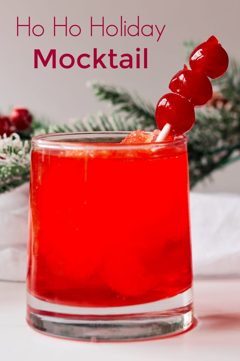 Ho Ho Holiday Cherry Slush Mocktail Recipe #mocktail #holidaymocktail