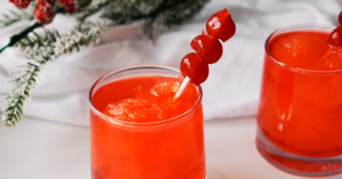 red cherry slushie mocktail