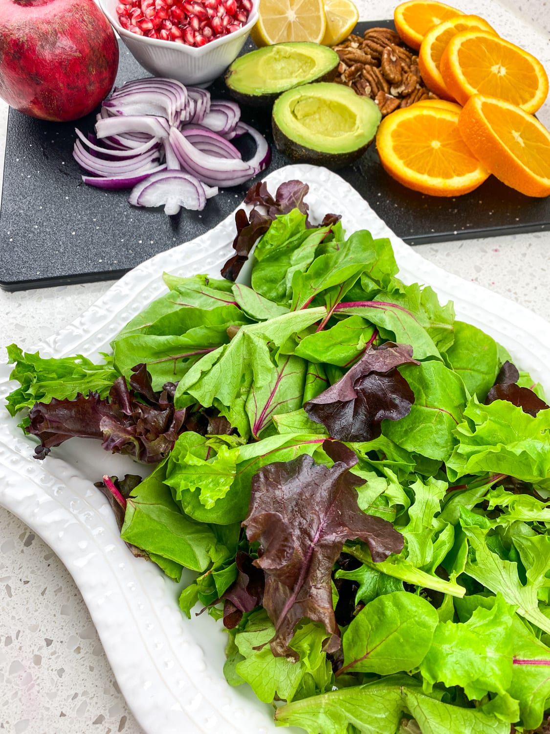 When you want a salad that looks and tastes amazing, make my California orange pomegranate salad with avocado and pecans. 