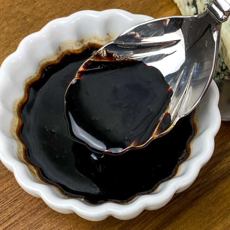 balsamic glaze in white bowl