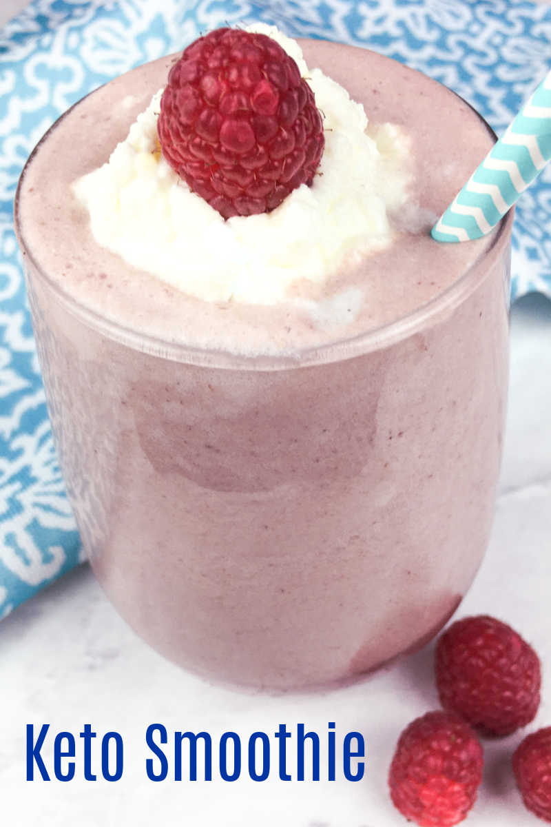 This keto raspberry coconut smoothie is a delicious for vegans, people who follow a low carb diet or anyone who wants a tasty protein drink. #keto #vegan #lowcarb