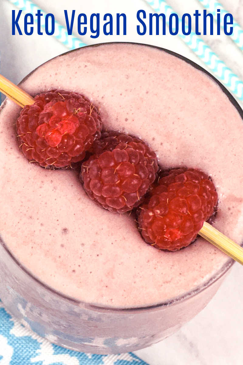 This keto raspberry coconut smoothie is a delicious for vegans, people who follow a low carb diet or anyone who wants a tasty protein drink. #keto #vegan #lowcarb