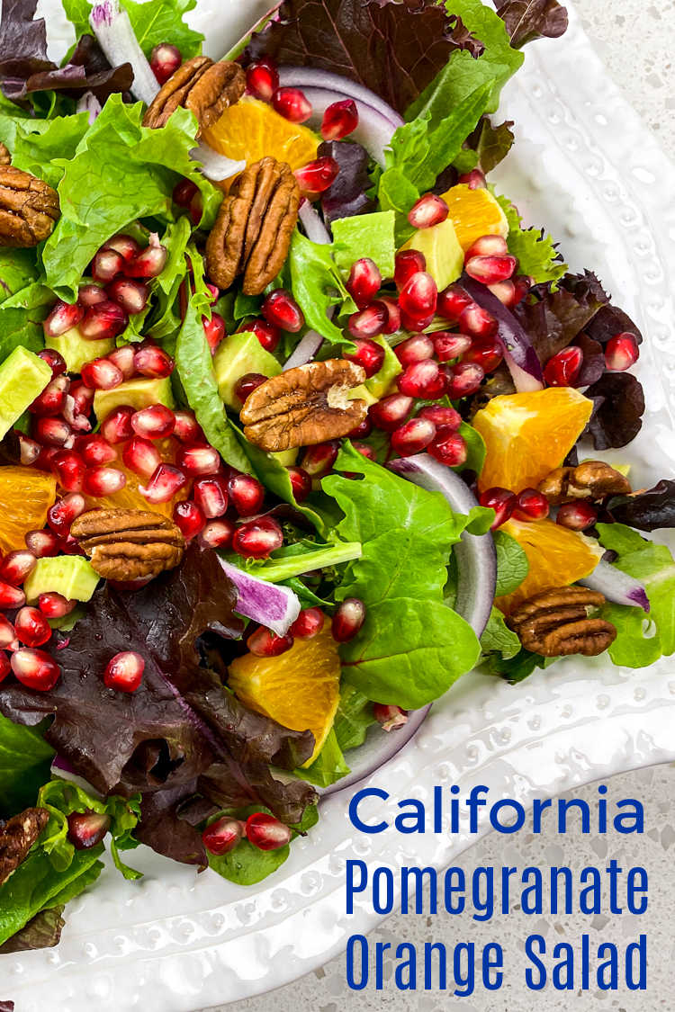 When you want a salad that looks and tastes amazing, make my California orange pomegranate salad with avocado and pecans. 