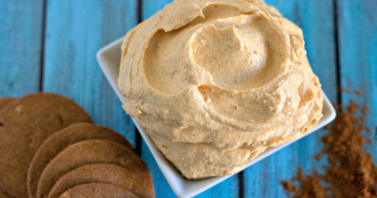 overhead view of pumpkin dip