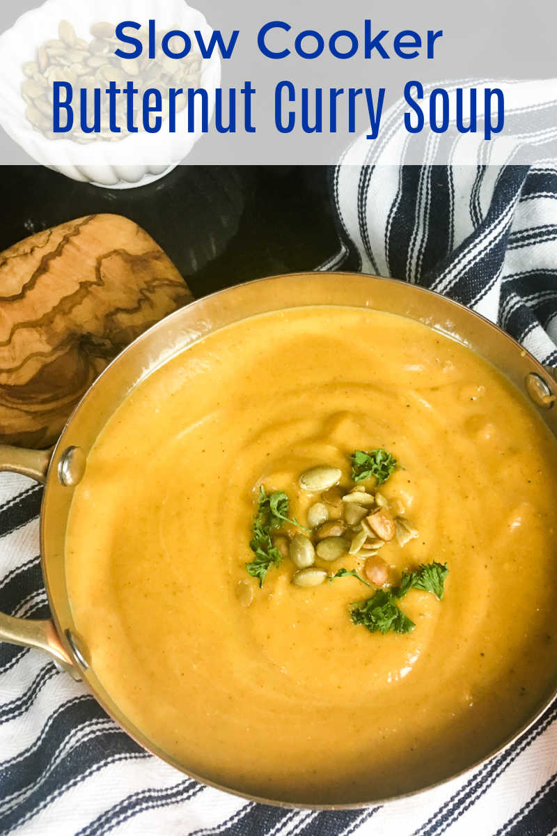 Make my butternut curry soup in your slow cooker, when you want to warm up with a satisfying comfort food meal.