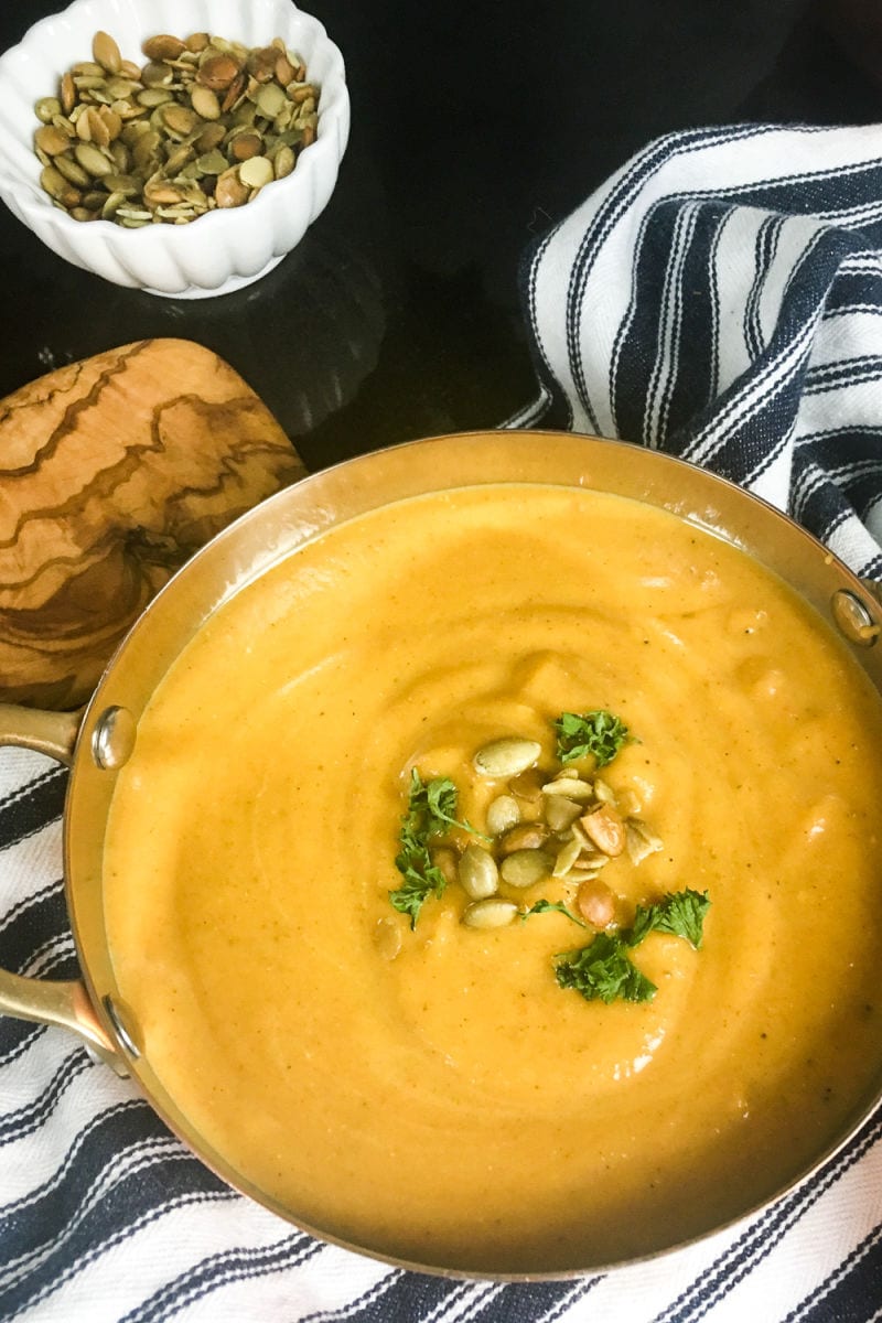 Make my butternut curry soup in your slow cooker, when you want to warm up with a satisfying comfort food meal.