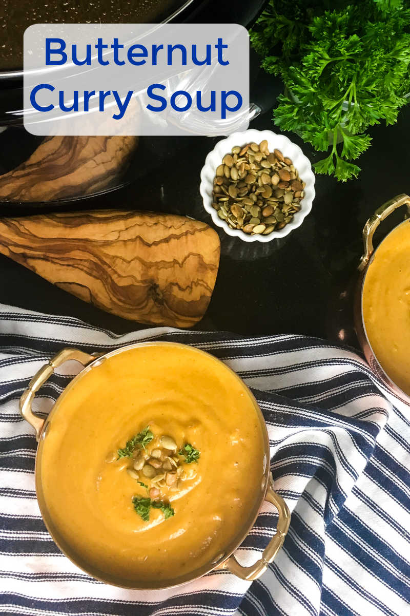 Make my butternut curry soup in your slow cooker, when you want to warm up with a satisfying comfort food meal.
