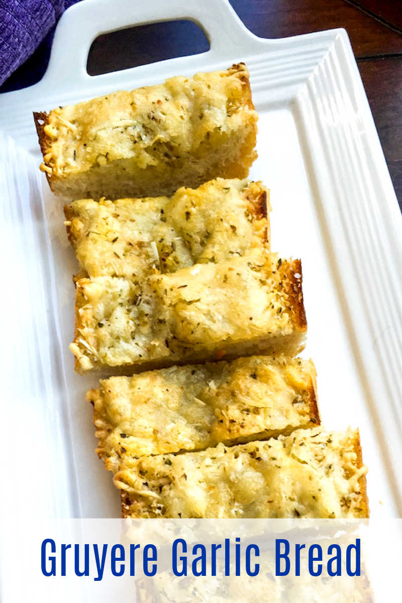 Regular cheese bread is good, but cheesy gruyere garlic bread fresh from the oven takes deliciousness to a whole new level. 