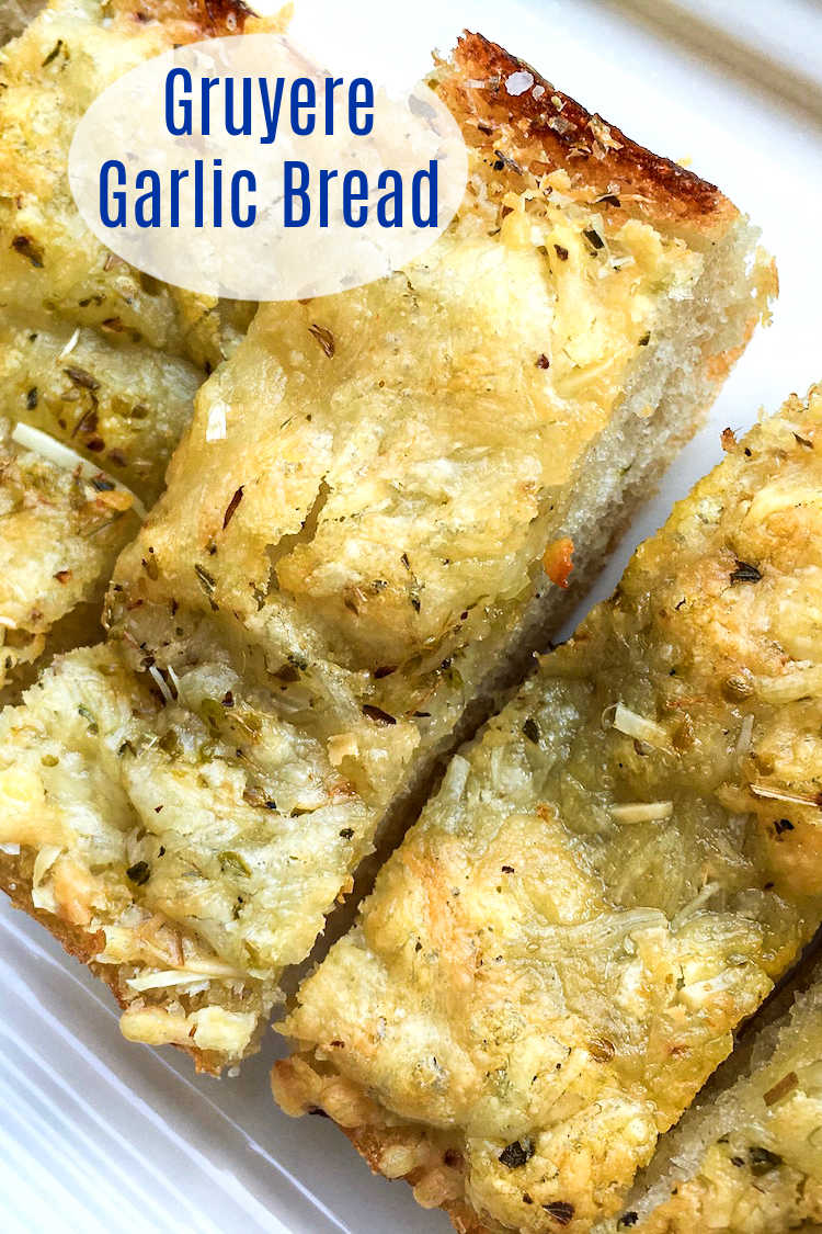 Regular cheese bread is good, but cheesy gruyere garlic bread fresh from the oven takes deliciousness to a whole new level. 