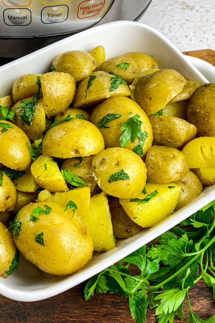 Make these easy Instant Pot baby potatoes, when you want a versatile side dish that will compliment just about any meal.