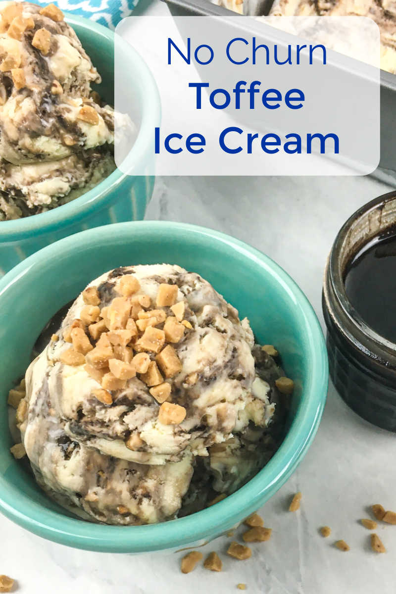 It's easy to make a homemade decadent frozen dessert, when you follow my simple no churn toffee ice cream recipe. 