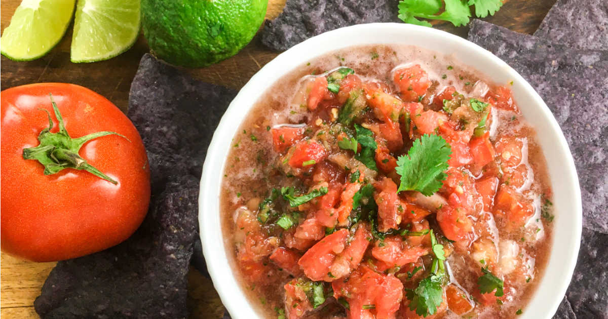 bowl of homemade salsa.