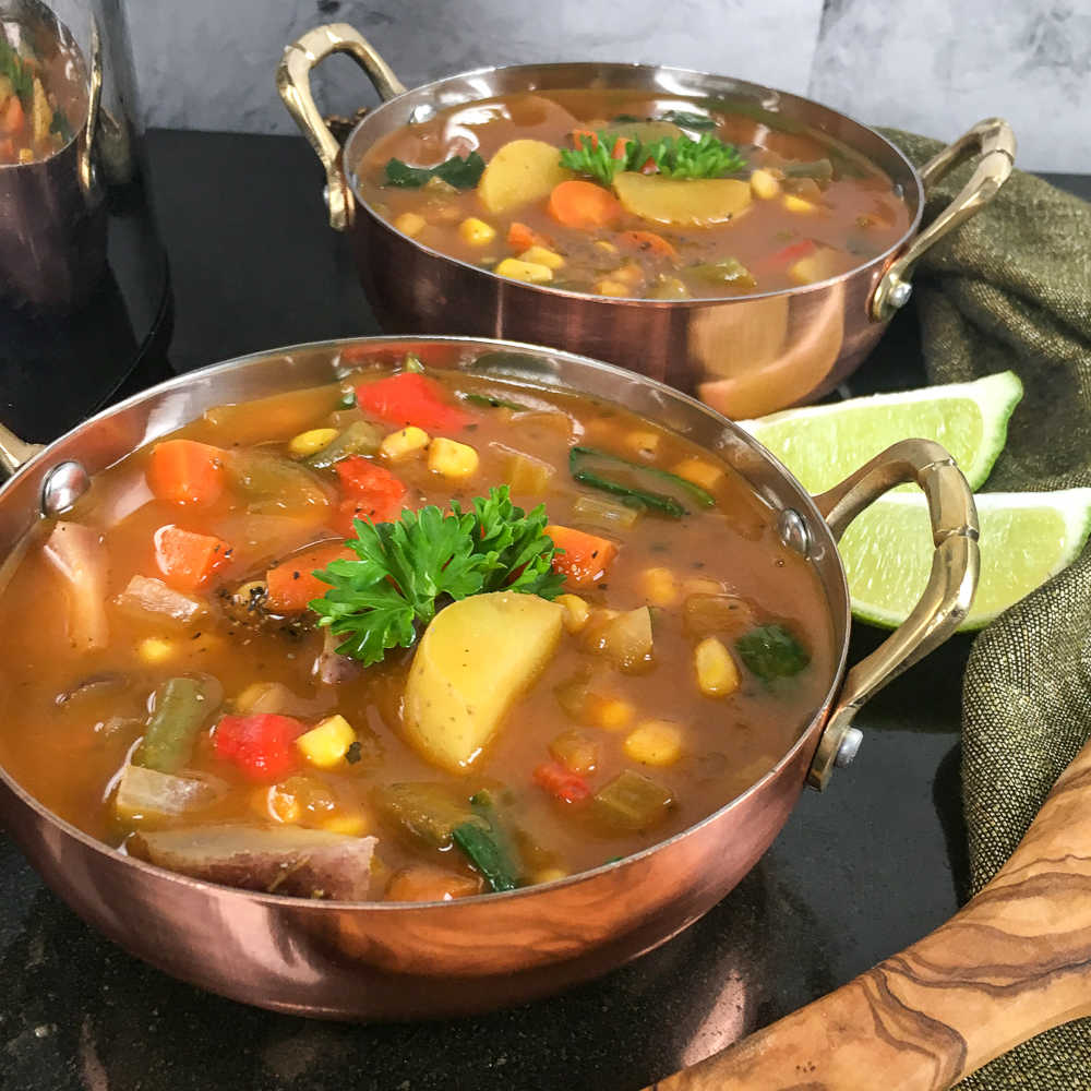 bowls of vegan soup