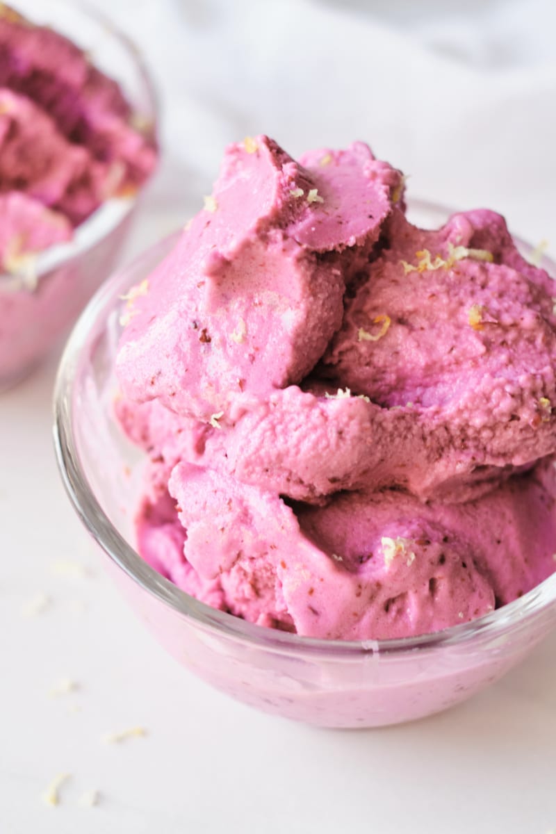 There are only two ingredients in this easy blackberry frozen yogurt recipe, but it is absolutely delicious when made in an ice cream maker. 