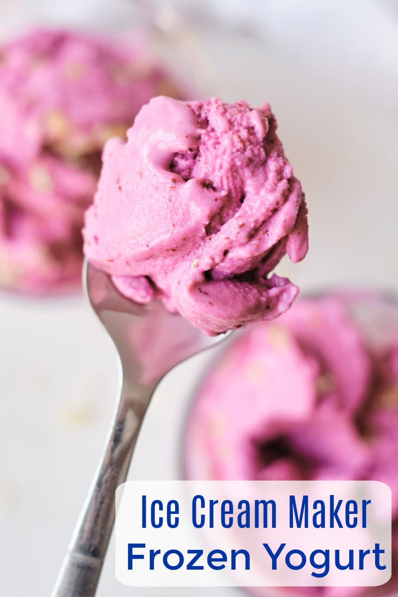 There are only two ingredients in this easy blackberry frozen yogurt recipe, but it is absolutely delicious when made in an ice cream maker. 