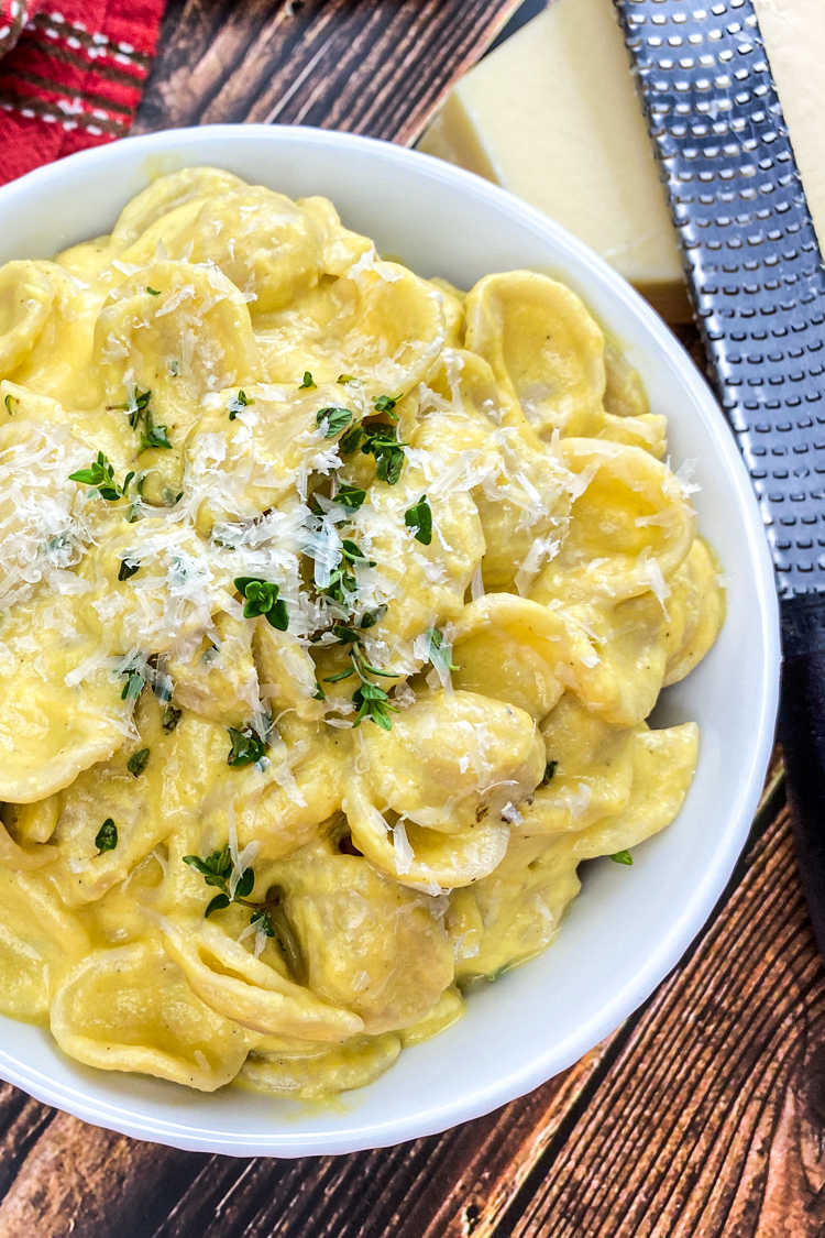 Make this delicious rich and creamy mascarpone butternut squash pasta sauce, when you want a hearty, satisfying meal. 