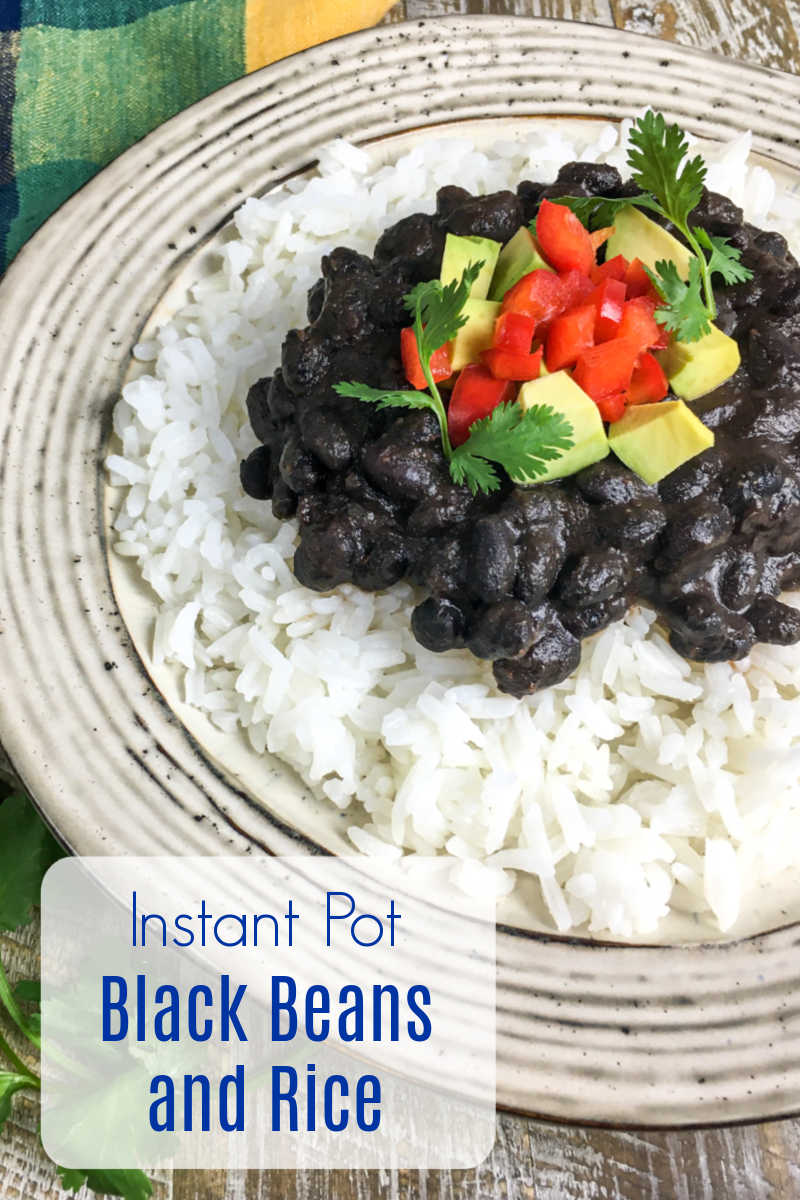 Make my Instant Pot black beans and rice, when you want a satisfying vegan dish inspired by the flavors of Cuba.