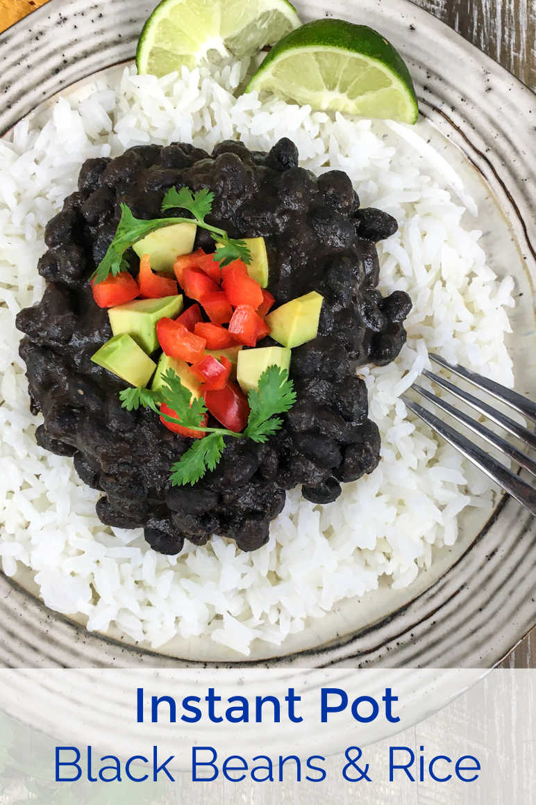 Make my Instant Pot black beans and rice, when you want a satisfying vegan dish inspired by the flavors of Cuba.