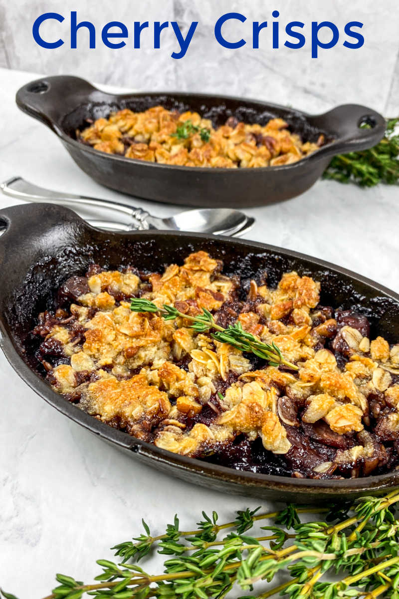 This easy cherry crisp that is baked in cast iron will satisfy your comfort food cravings, when you eat it as is warm from the oven. 