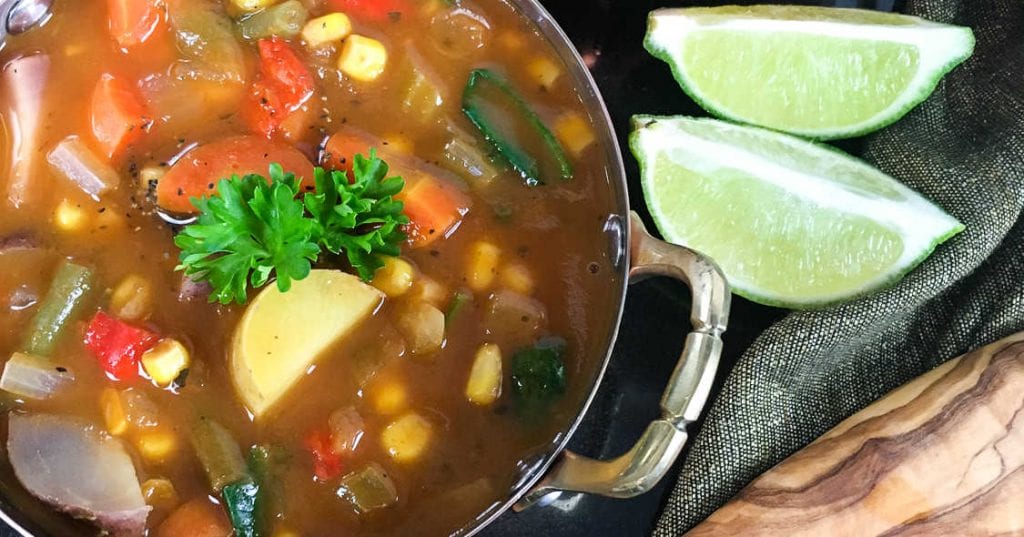 Vegan Slow Cooker Veggie Soup Recipe - Mama Likes To Cook