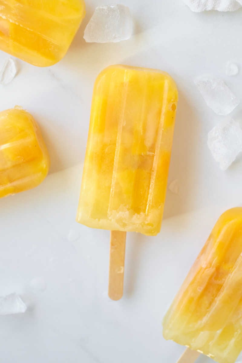 These mango popsicles with chunks of fruit are easy to make with fresh or canned mango, so you will want to make them often. 