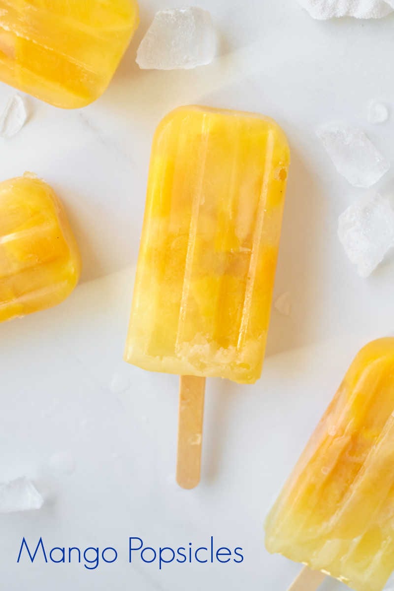 These mango popsicles with chunks of fruit are easy to make with fresh or canned mango, so you will want to make them often. 