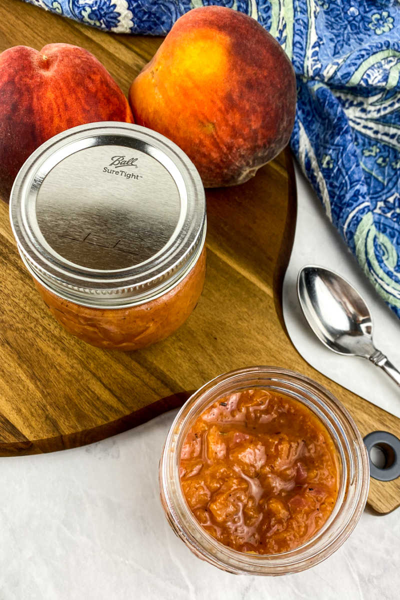 This quick and easy fresh peach compote is both sweet and savory, so you will enjoy each delicious drop of this fruit condiment. 