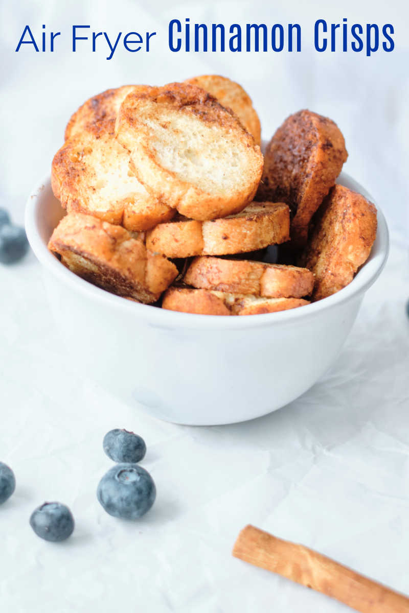 When you have leftover bread, you can easily make delicious cinnamon sugar air fryer baguette crisps for a treat. 