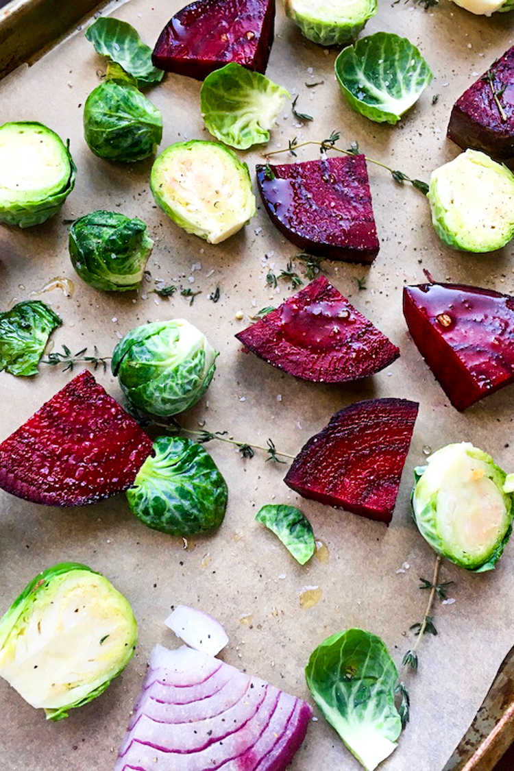 Roasted veggies are a family favorite that we enjoy often, so it's great that these brussels sprouts and beets are easy to make. 