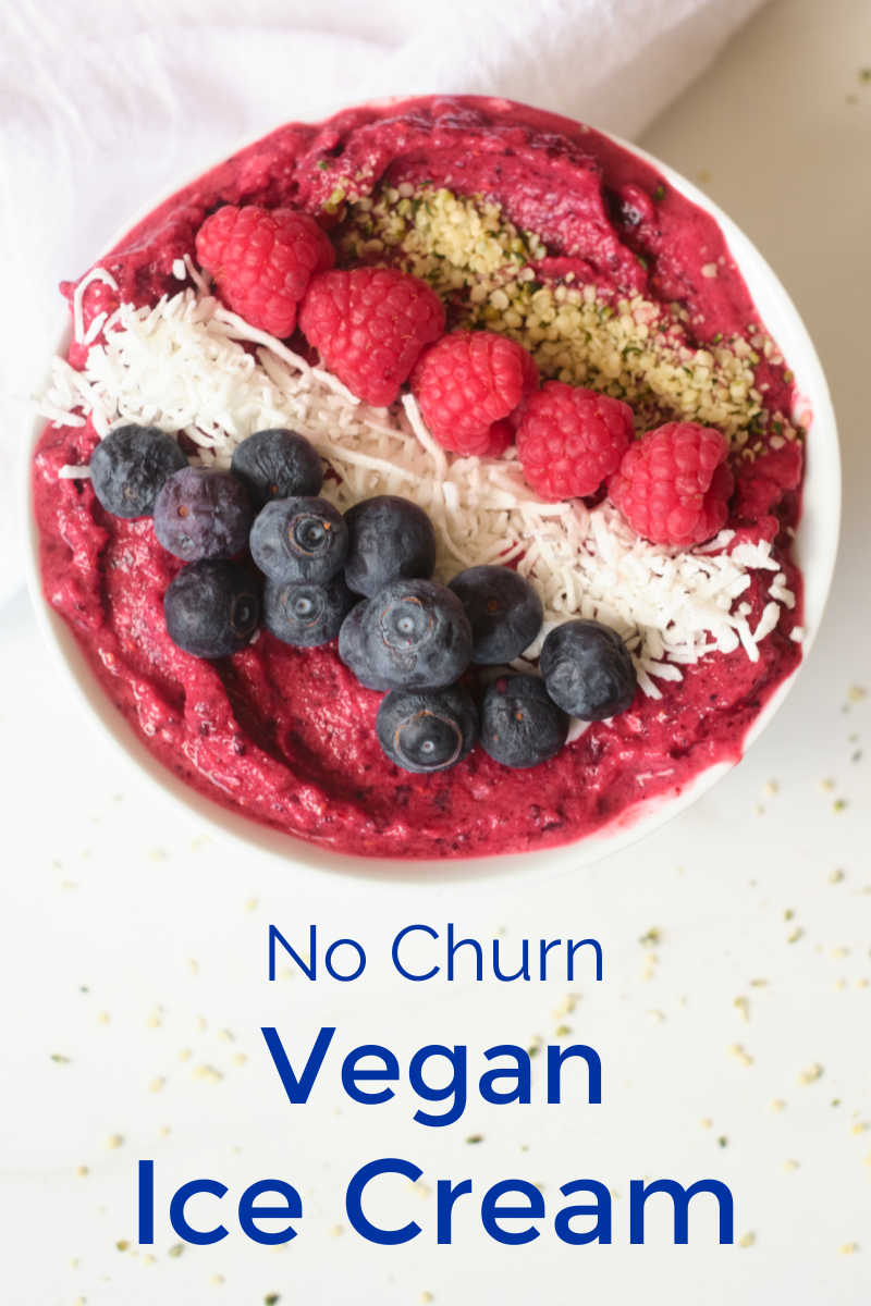 Enjoy a bowl of my no churn vegan berry ice cream, when you want a quick and easy frozen nice cream treat. 