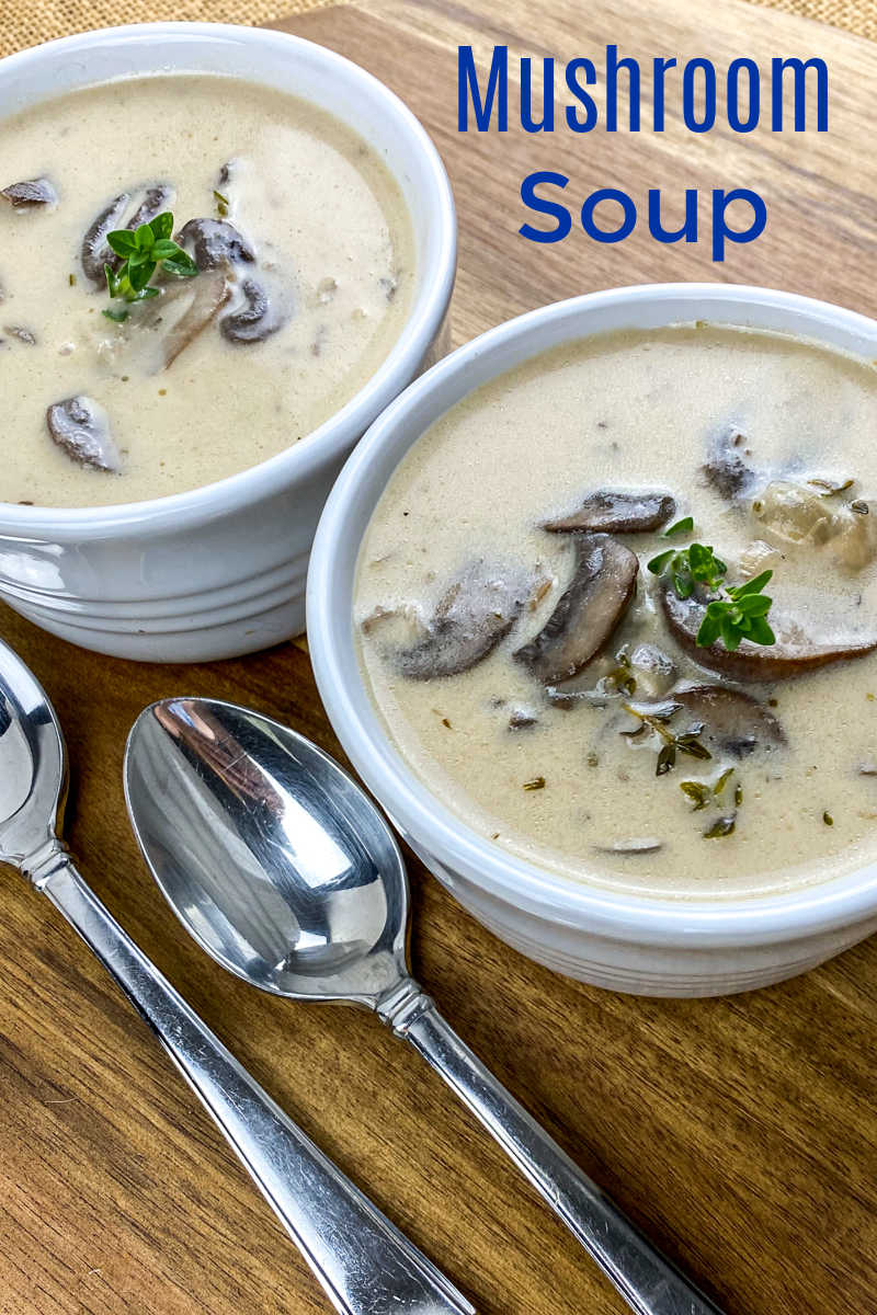 A bowl of creamy portobello mushroom soup is an earthy comfort food treat, but the soup can also be used in casseroles and other dishes.