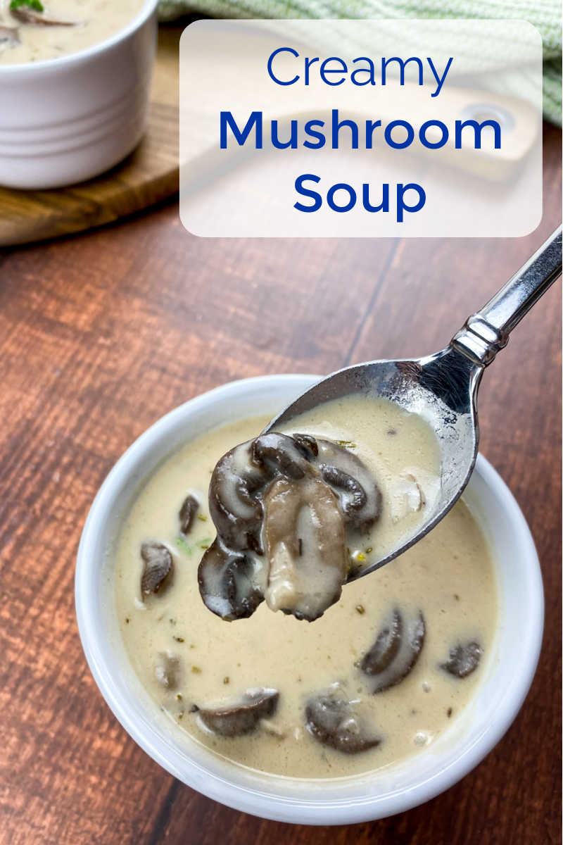 A bowl of creamy portobello mushroom soup is an earthy comfort food treat, but the soup can also be used in casseroles and other dishes.