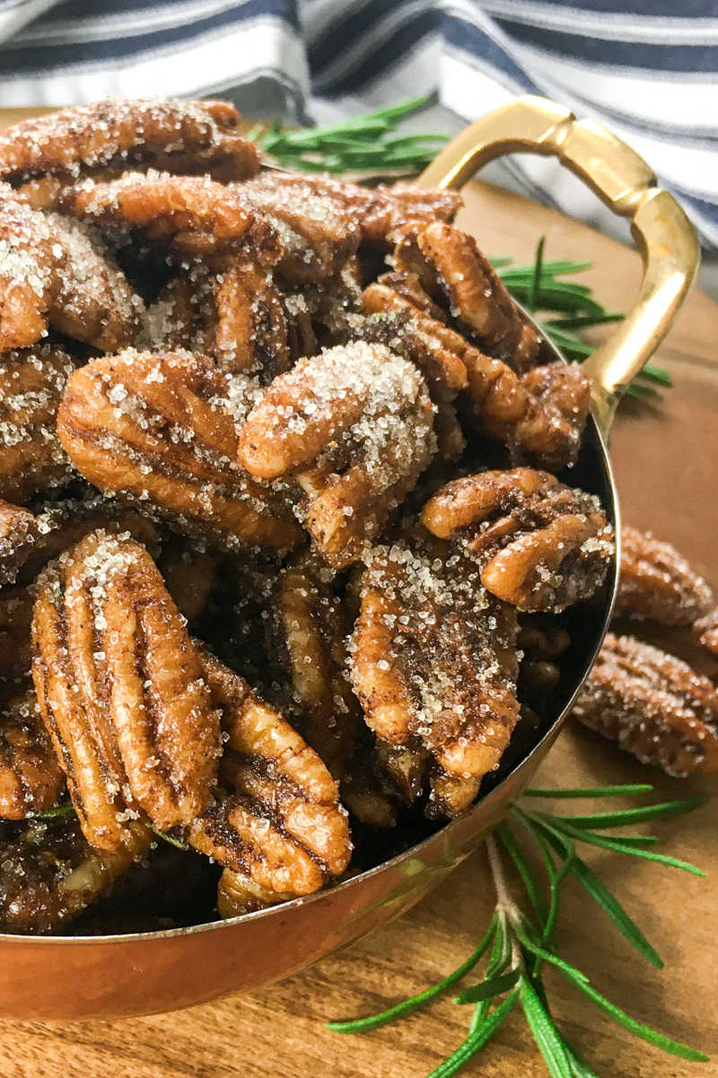 You are in for a sweet and spicy treat, when you snack on these delicious maple roasted sweet hatch chile pecans. 