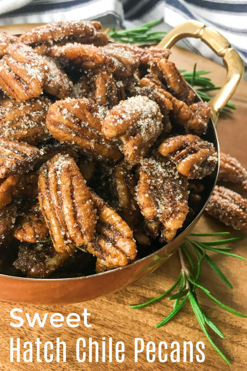 You are in for a sweet and spicy treat, when you snack on these delicious maple roasted sweet hatch chile pecans. 