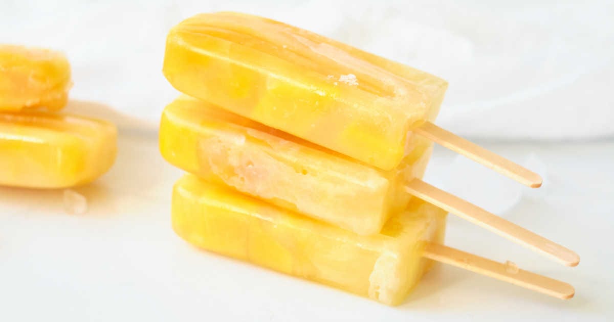 stack of mango popsicles.