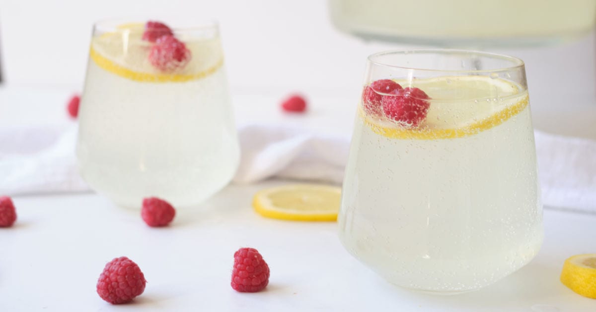 2 glasses of sparkling lemon punch.