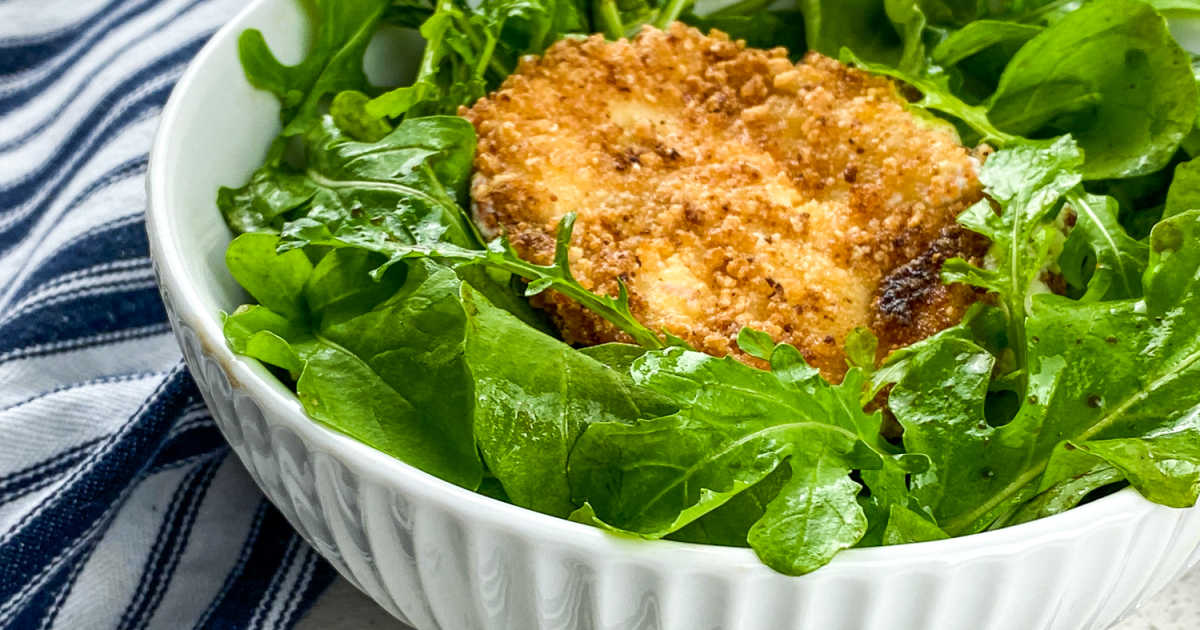 panko fried goat cheese salad.