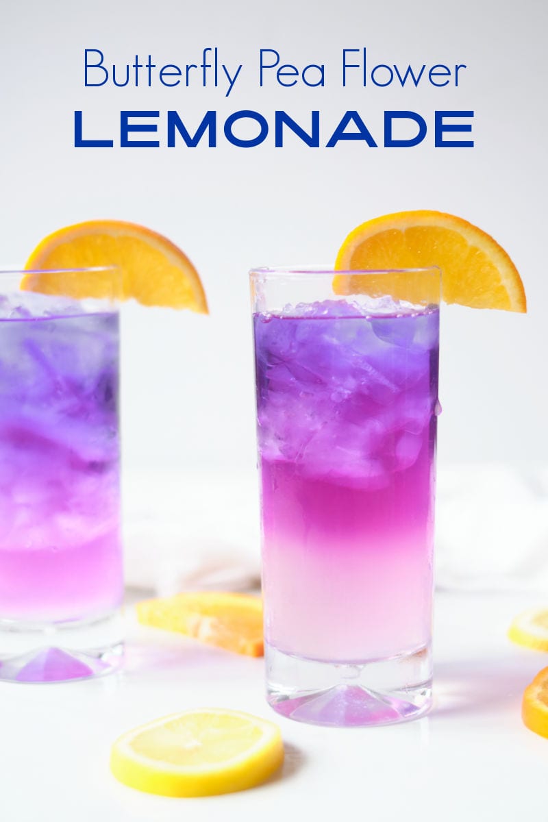 Sparkling Butterfly Pea Flower Tea Lemonade - Cooking with a Wallflower