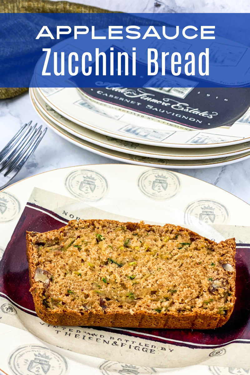 This delicious applesauce zucchini bread has pecans mixed in and on top, so you will want to bake and eat it often. 